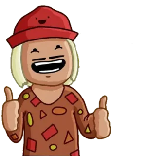 👍 Dibujo animado, Pulgar arriba, Feliz, Positivo, Personaje whatsapp sticker
