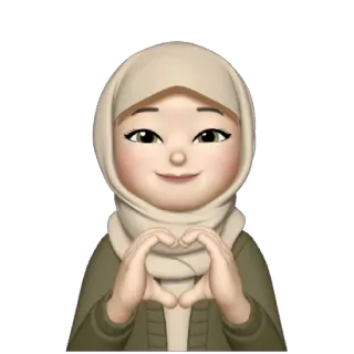 💿 Hidżab, Kobieta, Muzułmanin, Emoji, Osoba, Miłość, Serce telegram sticker