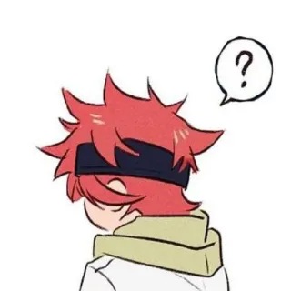 😐 ? Anime, Ponto de interrogação, Desenho animado, Desenho, Ilustração telegram sticker