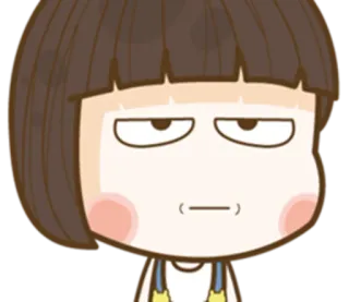 🙄 Dessin animé, Emoji, Fille, Visage, Mignon, Expression telegram sticker