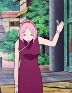 😔 Sakura Haruno Naruto Sakura, Anime, Naruto, Różowe włosy, Kreskówka telegram sticker