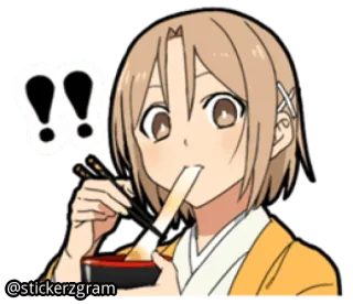 🍝 @stickerzgram Anime, Comiendo, Comida, Palillos chinos, Dibujos animados telegram sticker