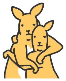 😐 Känguru, Tier, Cartoon, Süß, Beuteltier, Wildtier, Australien telegram sticker