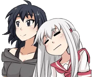 🎈 애니메이션, 소녀, 귀여운, 만화, 친구, 함께 telegram sticker
