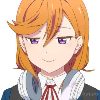 😌 anime, sombong, gadis anime, seragam sekolah, headphone telegram sticker