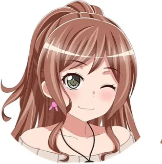 😉 Anime, Garota, Piscadela, Bonito, Desenho animado telegram sticker