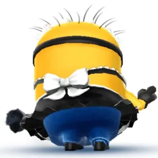 😏 Minion Minion, Maid, süß, Cartoon, Figur telegram sticker