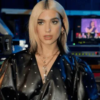 🥂 Dua Lipa Дуа Липа, певица, поп-звезда, знаменитость, блондинка telegram sticker