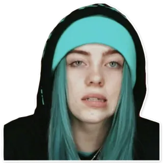 🤐 Billie Eilish Билли Айлиш, музыкант, певица, поп-звезда, знаменитость, портрет telegram sticker