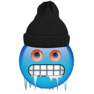 🍄 emoji, cold, winter, blue, beanie, ice telegram sticker