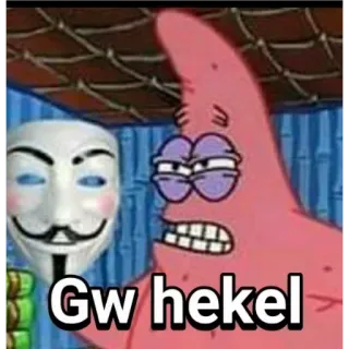 🚲 Patrick Star Gw hekel spongebob, patrick, meme, guy fawkes mask telegram sticker