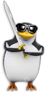 🗡 penguin, sword, animal, sunglasses telegram sticker