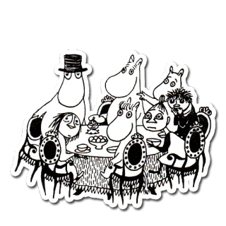 😱 Moomins, dibujos animados, familia, personajes, dibujo, arte telegram sticker