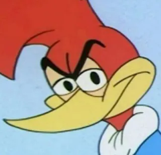 🤨 Woody Woodpecker cartone animato, uccello, Woody Woodpecker, personaggio animato whatsapp sticker