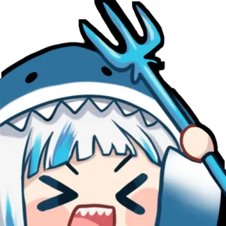 😆 Anime, Tiburón, Lindo, VTuber, Gawr Gura whatsapp sticker
