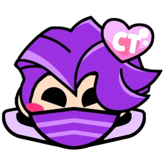 ❤️ CT sticker, paars, hart, schattig telegram sticker