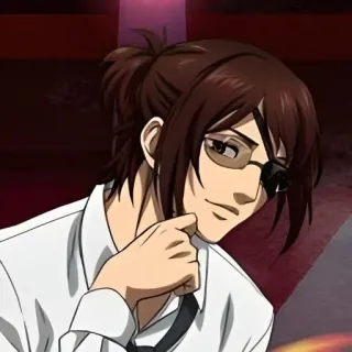🦦 Hange Zoe Attack on Titan Anime, Manga, Personnage, Lunettes, Cravate telegram sticker