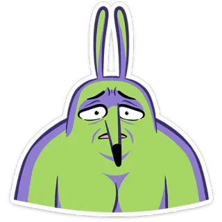 ⭐ cartoon, wezen, verdrietig, konijn, konijn, personage telegram sticker