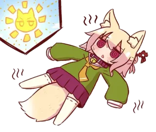 🙄 Animé, Kawaii, Mignon, Dessin animé, Fille renard telegram sticker