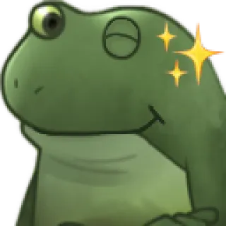 😊 カエル, 動物, ミーム, キラキラ, 漫画 telegram sticker
