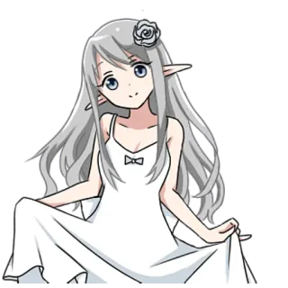 🙂 アニメ, エルフ, 女の子, ドレス, かわいい, 可愛い telegram sticker