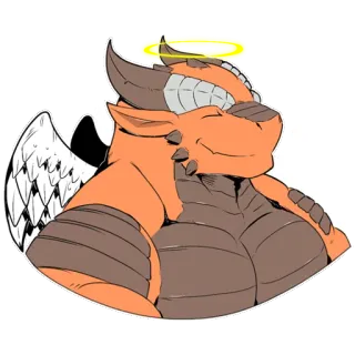 😇 dragon, furry, dessin animé, animal telegram sticker
