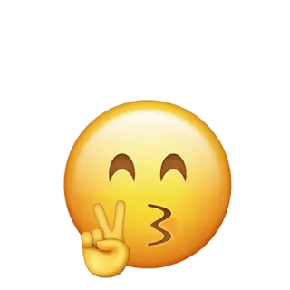 😙 Biểu tượng cảm xúc, Hòa bình, Tay, Cử chỉ, Màu vàng telegram sticker