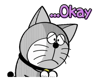 ◼️ ...Okay cartoon, kat, verdrietig, oké, dier telegram sticker