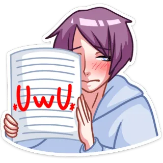 ☹️ UwU อนิเมะ, มังงะ, น่ารัก, UwU whatsapp sticker