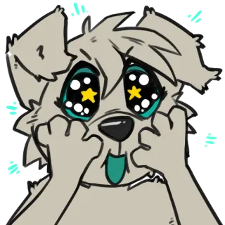 🥳 dog dog, puppy, starry eyes, excited, cute, furry, happy, adoring whatsapp sticker
