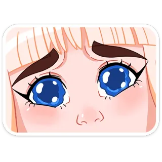 🥺 animé, yeux, autocollant, dessin animé, visage whatsapp sticker