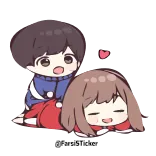 😋 @linh.le29 การ์ตูน, ความรัก, หัวใจ telegram sticker