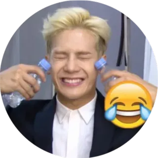 😂 persona, emoji, sonrisa, botellas de agua telegram sticker
