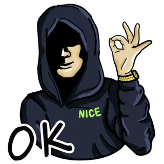 👍 NICE
OK sudadera con capucha, gesto ok, agradable, gesto de mano, emoji, meme, sticker telegram sticker