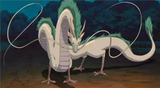 🙂 Haku Spirited Away dragão, A Viagem de Chihiro, Haku, anime whatsapp sticker