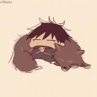 😪 @Hawks anime, dormire, carino, lupo telegram sticker