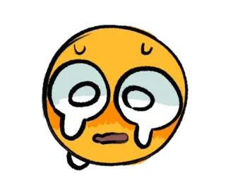 😢 emoji, weinen, traurig, tränen, emotional, kawaii telegram sticker