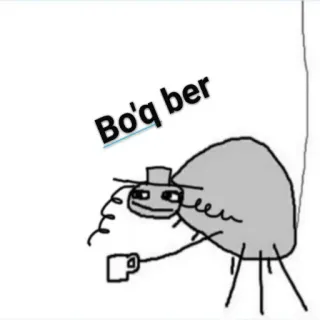 😙 Bo'q ber dessin animé, dessin, drôle, mème telegram sticker