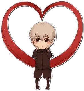 ❤️ Anime, Lindo, Corazón, Chibi, Personaje telegram sticker