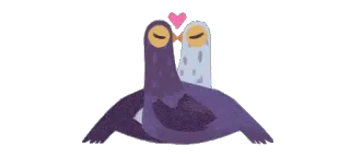 😍 ptaki, gołębie, miłość, całowanie telegram sticker