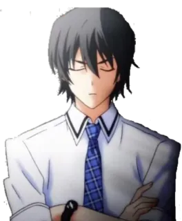 ☹ anime, manga, character, boy, tie, school uniform telegram sticker