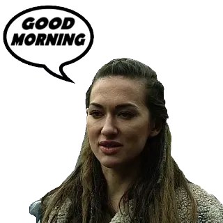 🛏 GOOD MORNING buenos días, saludo, mujer, expresión telegram sticker