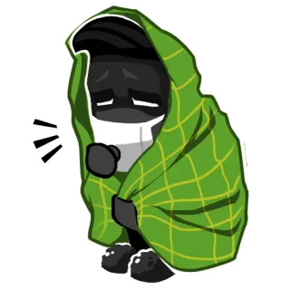 😷 enfermo, tos, manta, resfriado, gripe telegram sticker