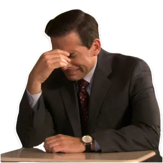 😖 Michael Scott The Office gracioso, triste, facepalm, reacción, serie tv telegram sticker