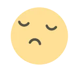 😕 emoji, sad, sleepy, yellow, face whatsapp sticker