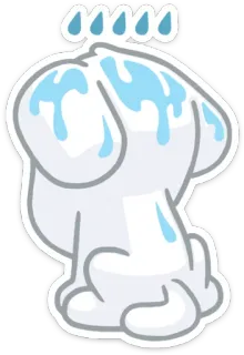 😓 perro, mojado, lluvia, lindo, dibujo animado whatsapp sticker