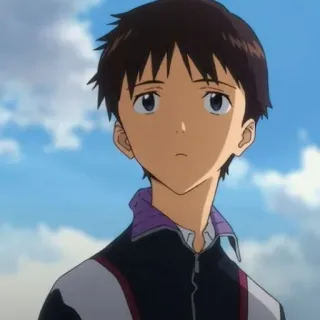 ⚰ Shinji Ikari Neon Genesis Evangelion anime, character, teenager, boy, eva telegram sticker