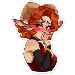 ☺️ ผู้หญิง, ปีศาจ, สัตว์ประหลาด, สีแดง, แฟนตาซี, เขา, ตัวละคร, ปีศาจ telegram sticker