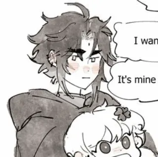 ☁️ I want.
It's mine Anime, Postać, Rysunek, Kreskówka, Dymek telegram sticker