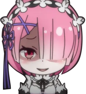 💖 Ram Re:Zero Аниме, Re:Zero, Рам, Каваий, Милый, Стикер telegram sticker